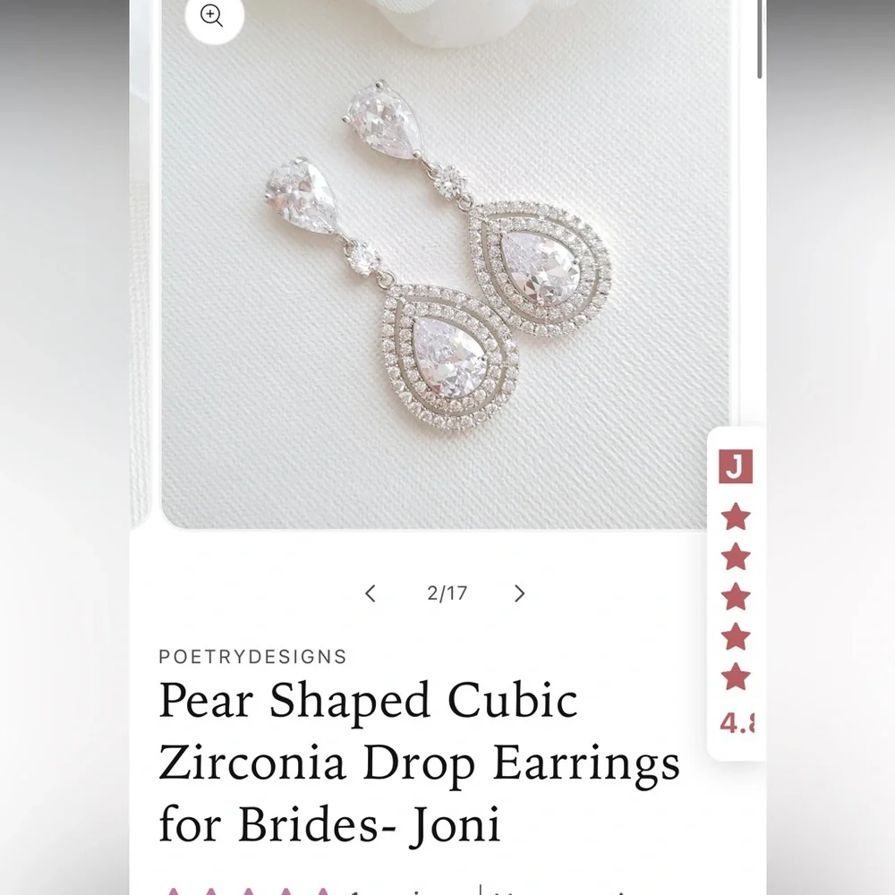Poetry Designs Teardrop Bridal/Prom Earrings
